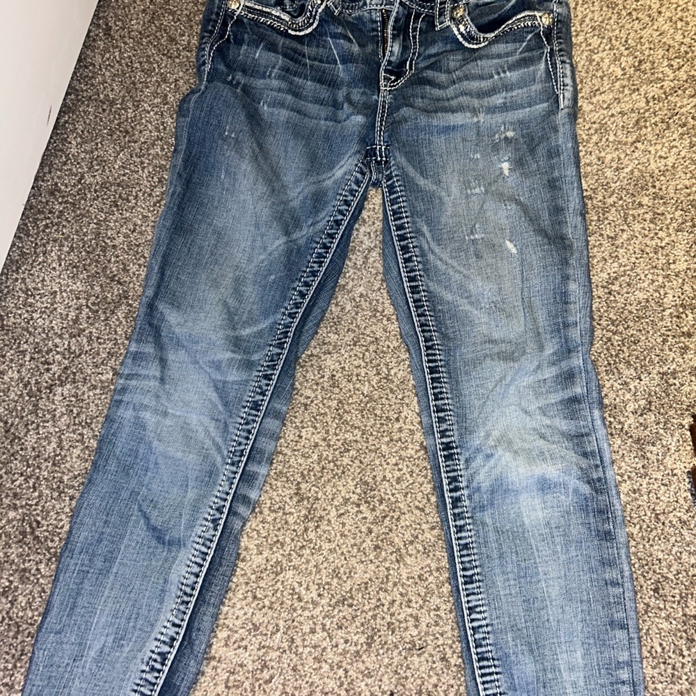 Woman Blue Miss Me Jeans Capris